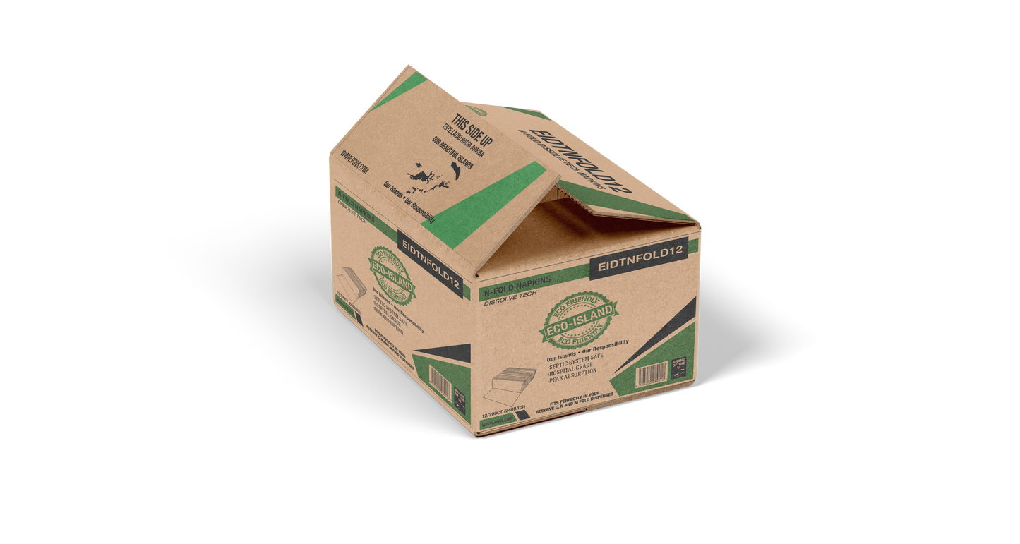 Eco-Island N-Fold 2-Ply Paper Towels – 1/12/200 | 1 Case (12 Packs of 200 Sheets) PNCF10004 [EIDTNFOLD12]