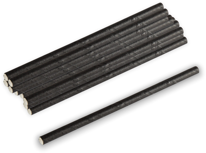 Paper Straw Blk (7.5") Eco-Island 10/400