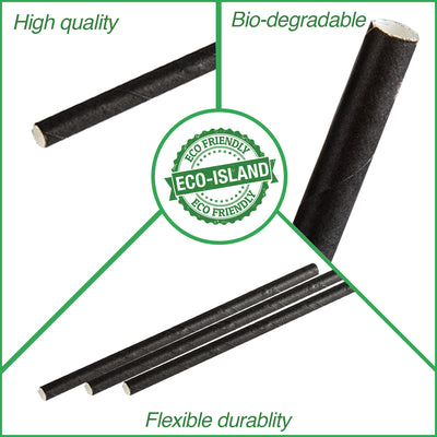Paper Straw Blk (7.5