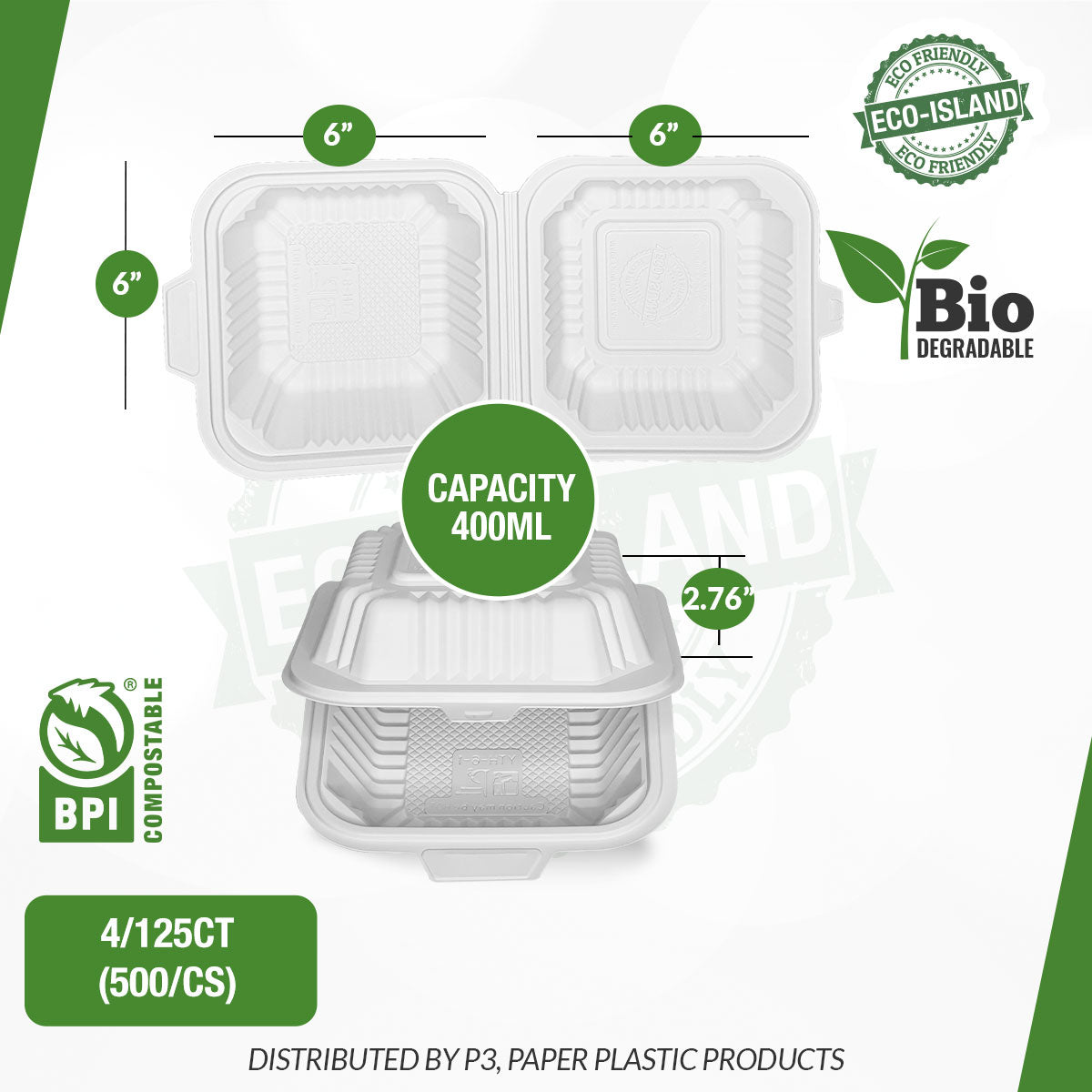 6x6 Eco-Island Trays 4/125