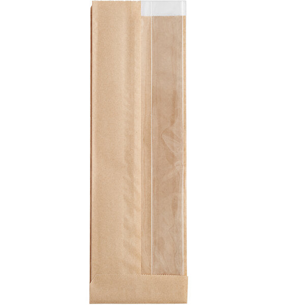 Sandwich Bakery Bag Kraft 3 1/2"x2 1/2"x10 3/4" Window 1/500