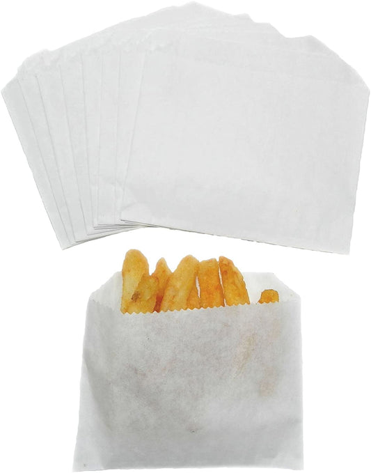 French Fries Paper Bag 4.5x3.5 White 10/100