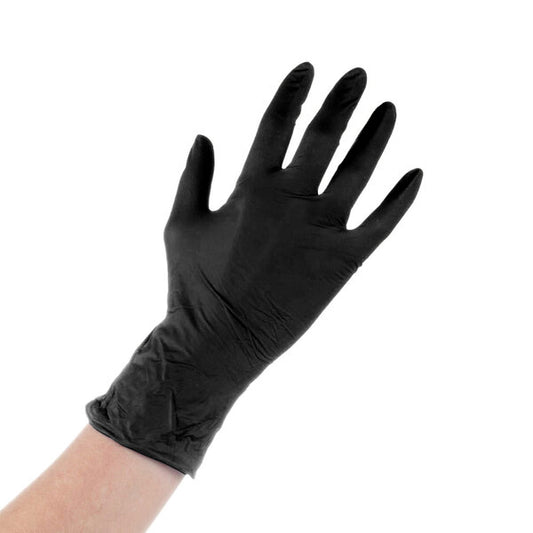 Gloves Hybrid Powder-Free XL Blk 3mil Lavex 10/100