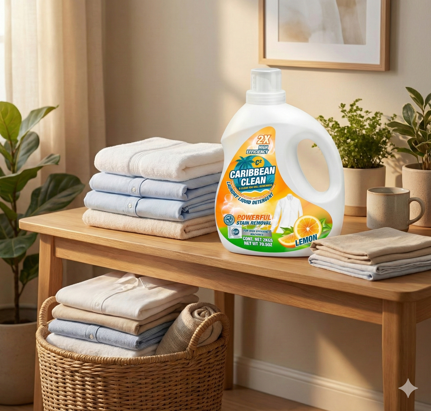 Laundry Liquid Detergent Lemon Caribbean Clean 2kgs. 1/6 | CCL10005 | LLDLCC2