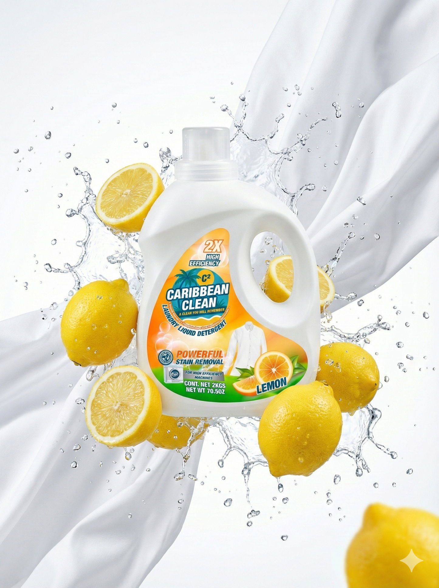 Laundry Liquid Detergent Lemon Caribbean Clean 2kgs. 1/6 | CCL10005 | LLDLCC2