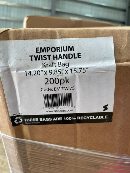Handle Bags 75# Light Brown "Emporium" 4/50