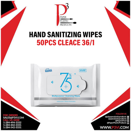 Hand Sanitizing Wipes 50pcs Cleace 36/1