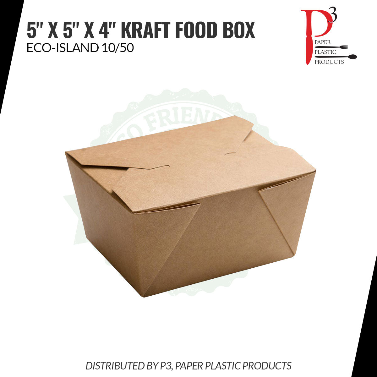 Kraft Food Box 5" x 5" x 4" Eco-Island 4/50