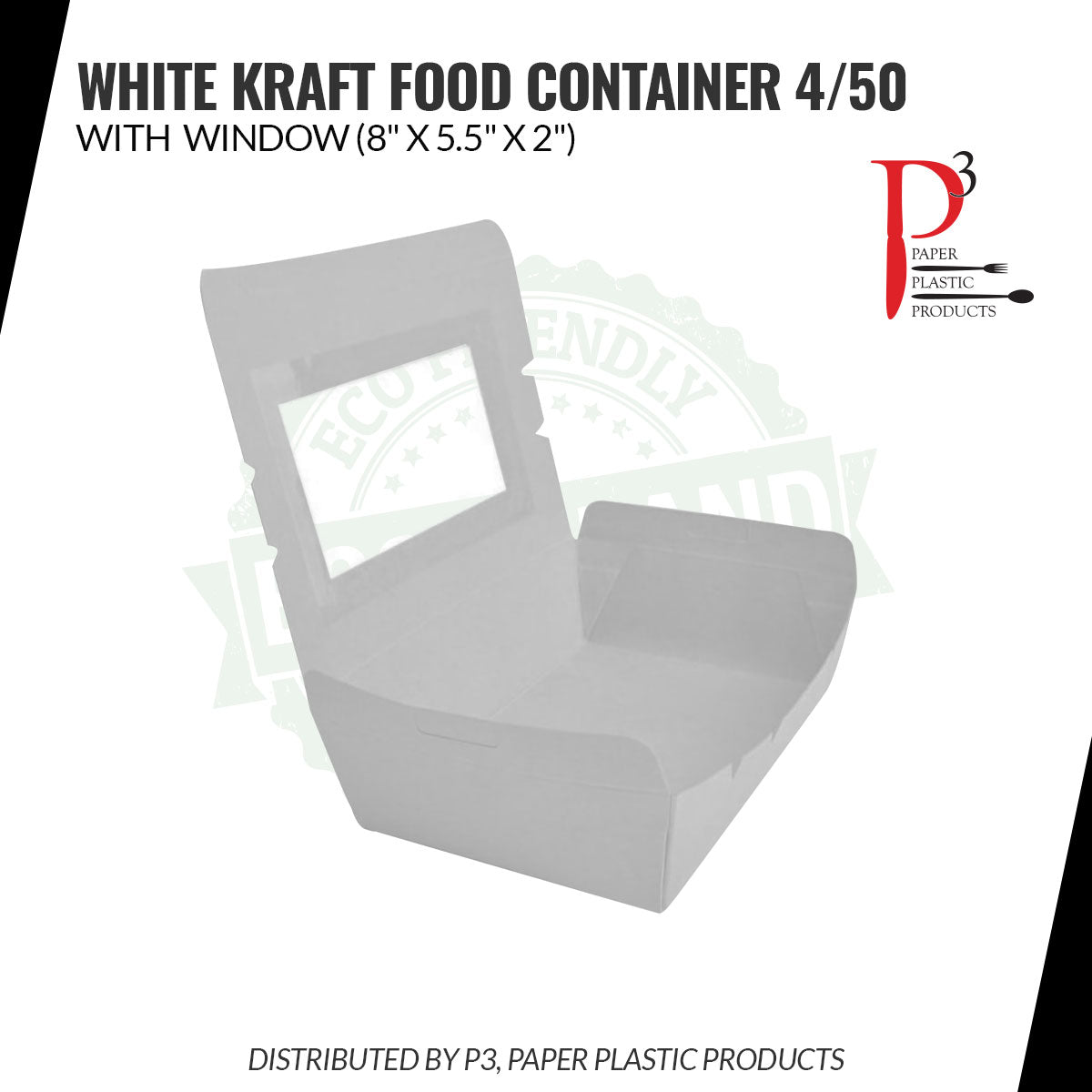 Kraft Food Container White with window 8