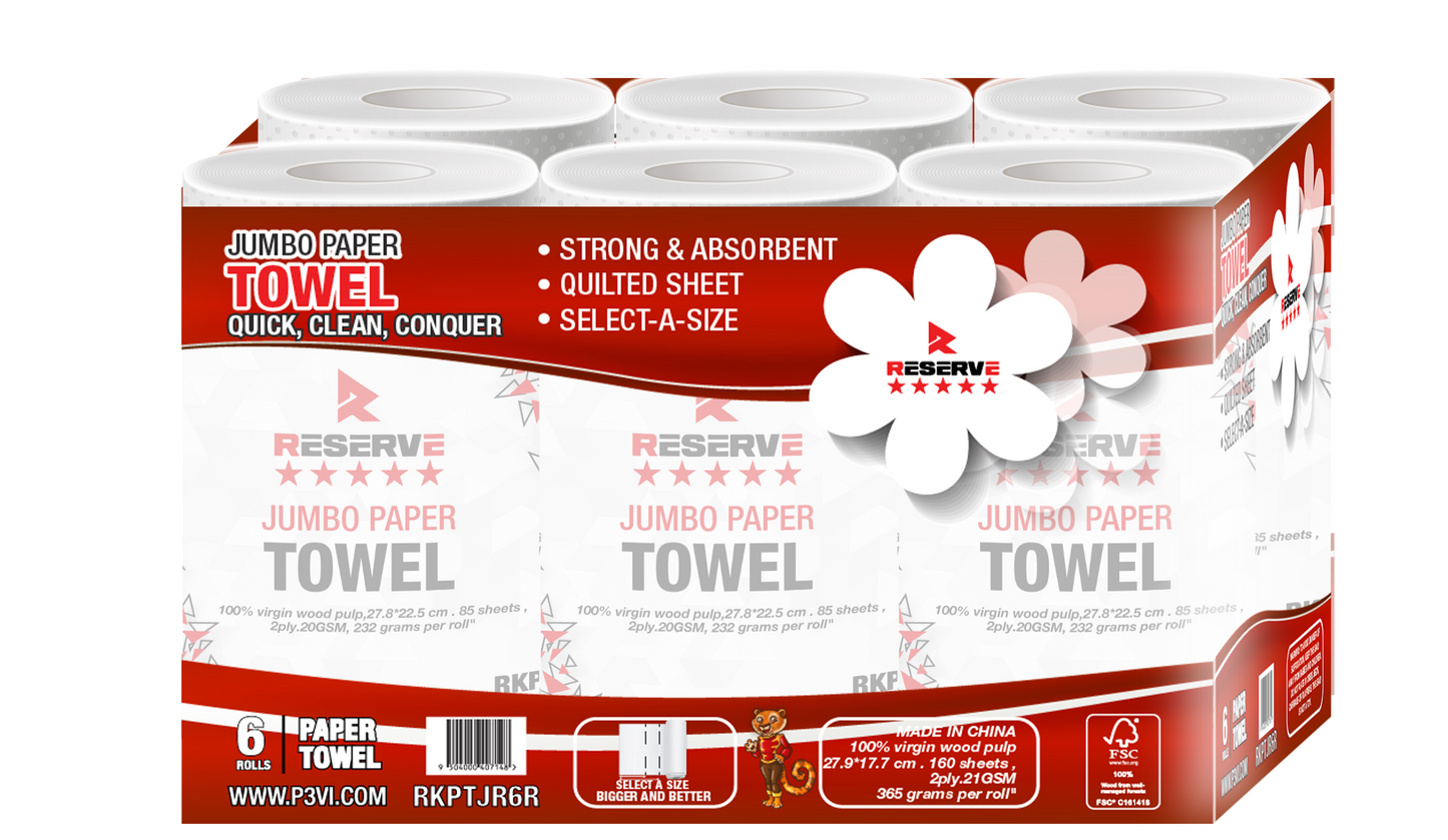 Paper Towel Jumbo Rolls Reserve 12/2/6/1