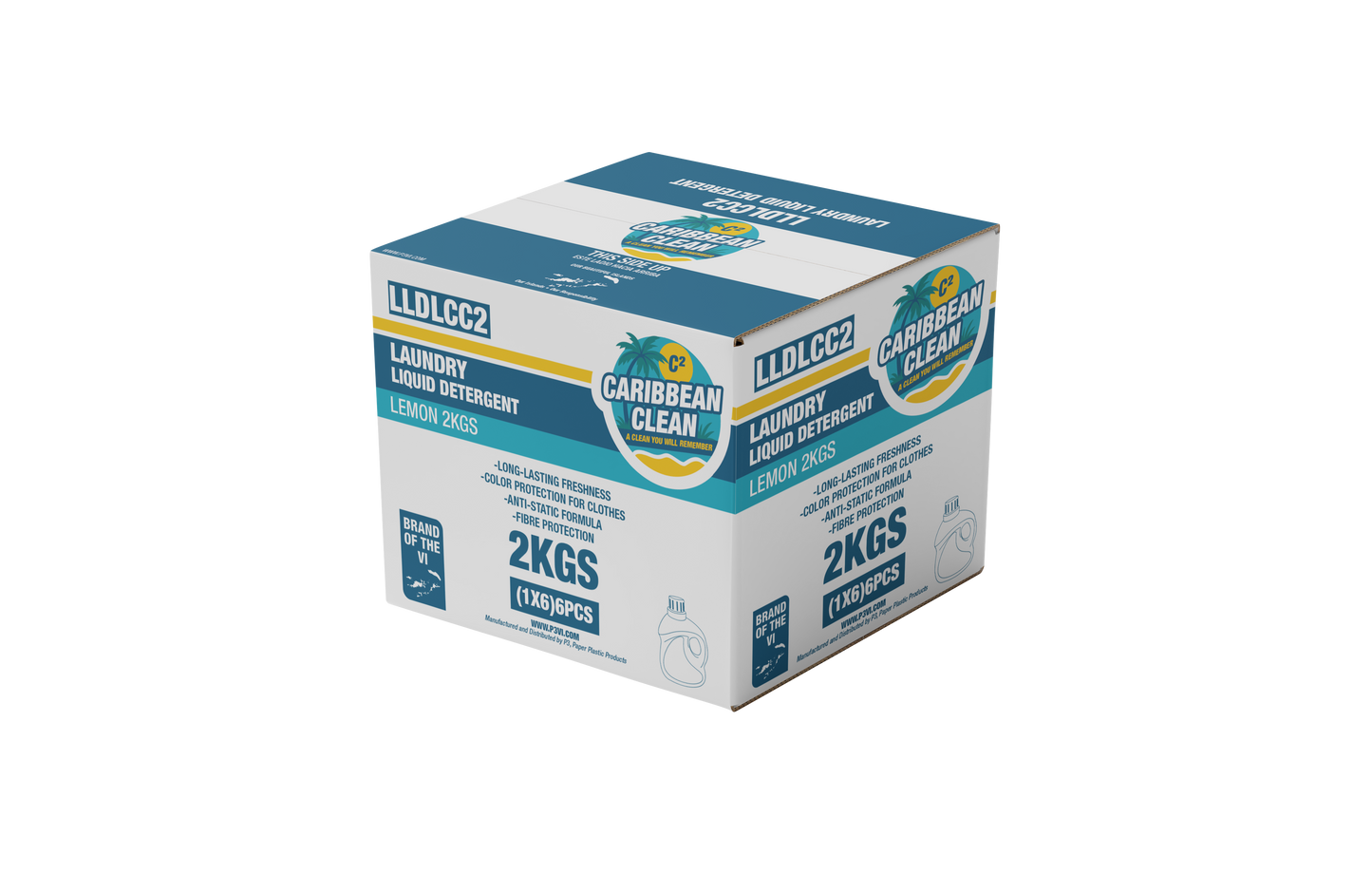 Laundry Liquid Detergent Lemon Caribbean Clean 2kgs. 1/6 | CCL10005 | LLDLCC2