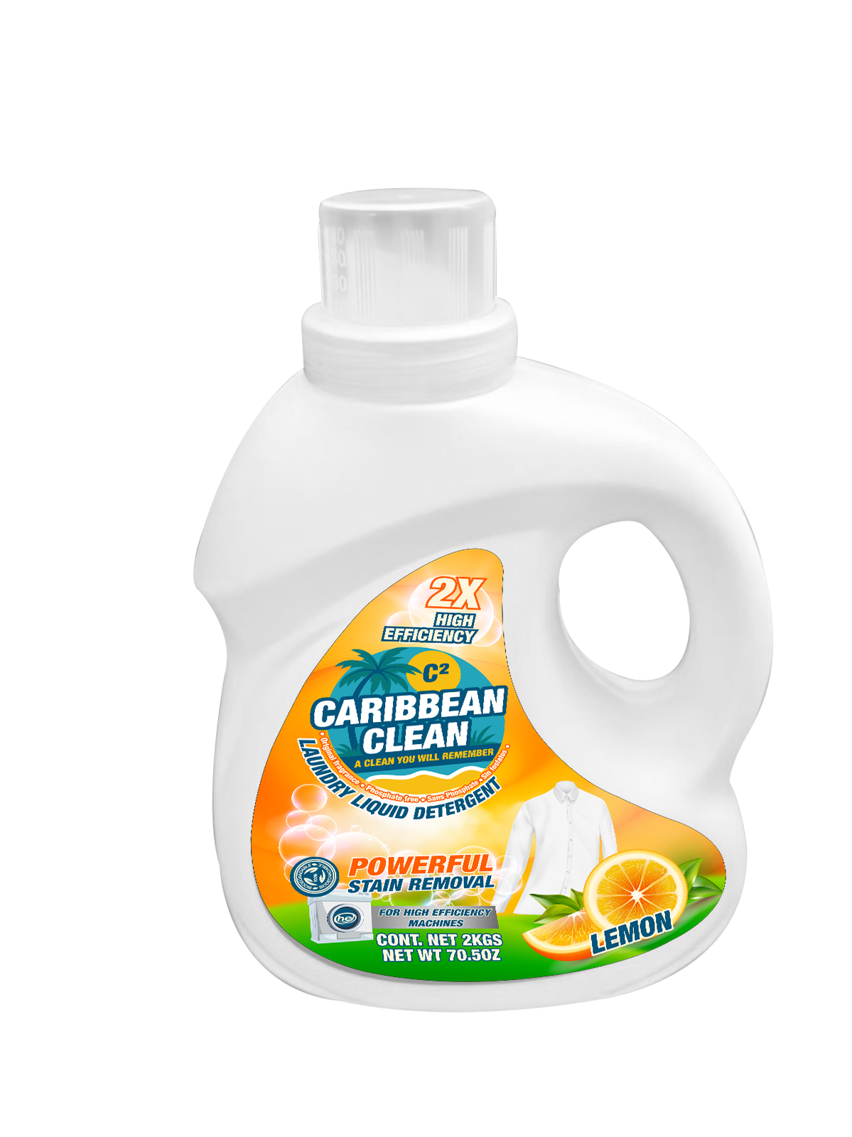Laundry Liquid Detergent Lemon Caribbean Clean 2kgs. 1/6 | CCL10005 | LLDLCC2