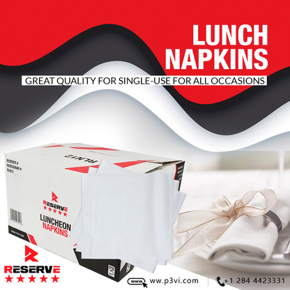 Lunch Napkins Reserve White 1Ply 12/500 | PNL10001 | RLN12