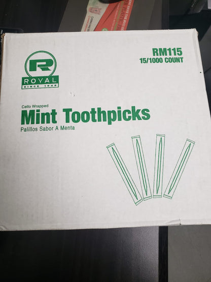 Toothpicks wrapped mint 15/1000