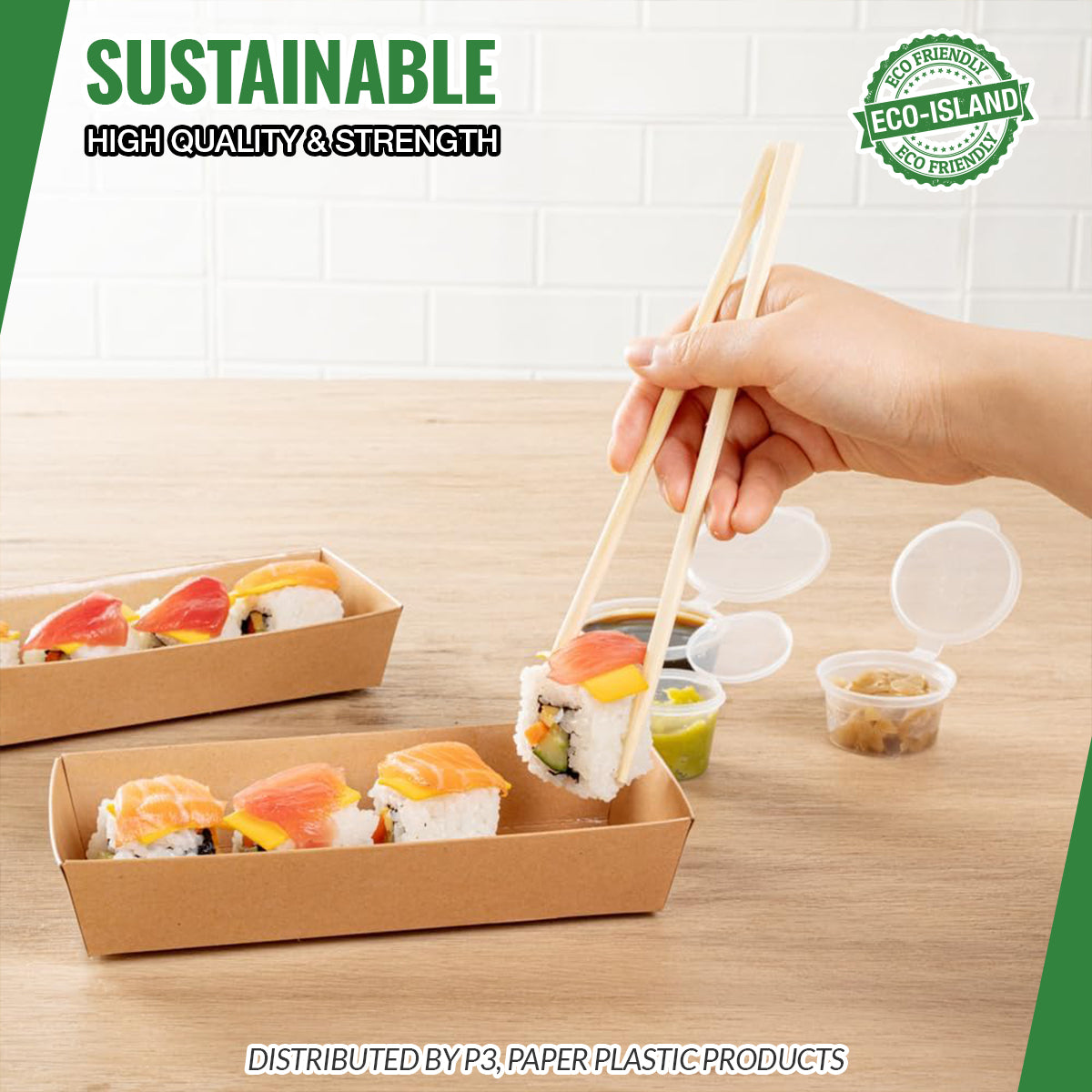 9" Chopstick Bamboo Plain Eco-Island 30/100