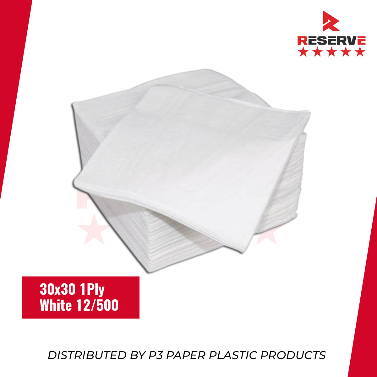 Lunch Napkins Reserve White 1Ply 12/500 | PNL10001 | RLN12