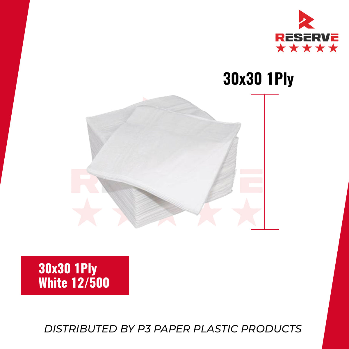 Lunch Napkins Reserve White 1Ply 12/500 | PNL10001 | RLN12