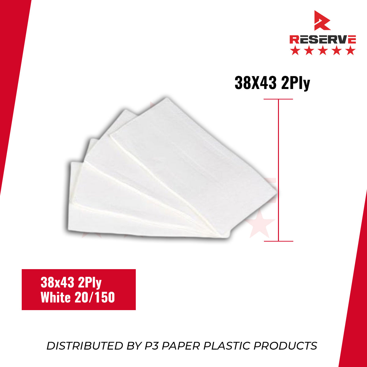 Dinner Napkins Wht 2Ply Reserve 20/150 [PND10000]