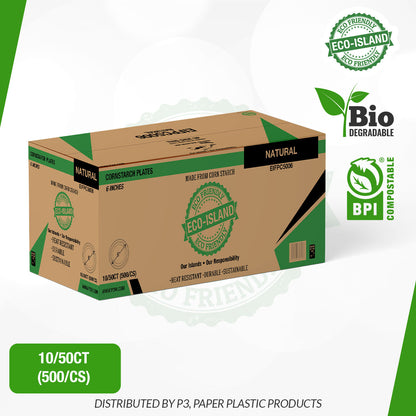 Eco-Island 10 packs by 50 Disposable Plates - 500/case