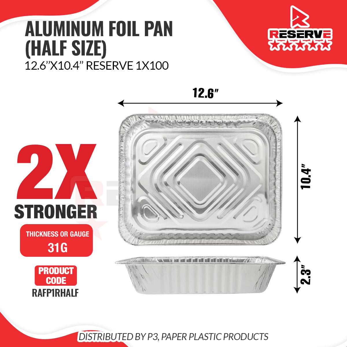 Half Size Aluminum Pan Reserve 100/1 |  FORFP10001 | RAFP100HALF