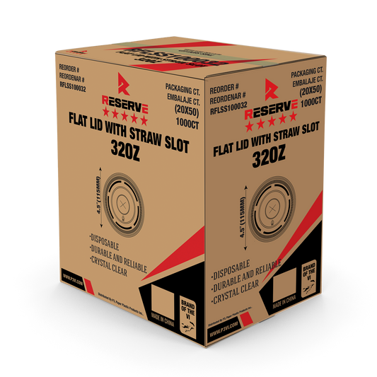 Flat Lid with Straw Slot 32oz Reserve 20 packs by 50 pcs [RFLSS100032]