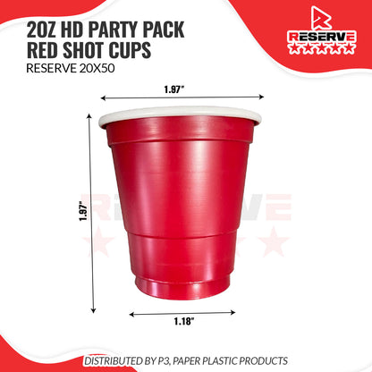 2oz Red Shot Cups Reserve 20/50 |  RSC1000  |  RRSC1000