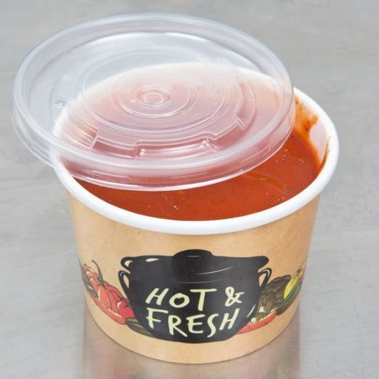 Soup Bowl Paper w/ plastic lids 12oz Choice 1/250