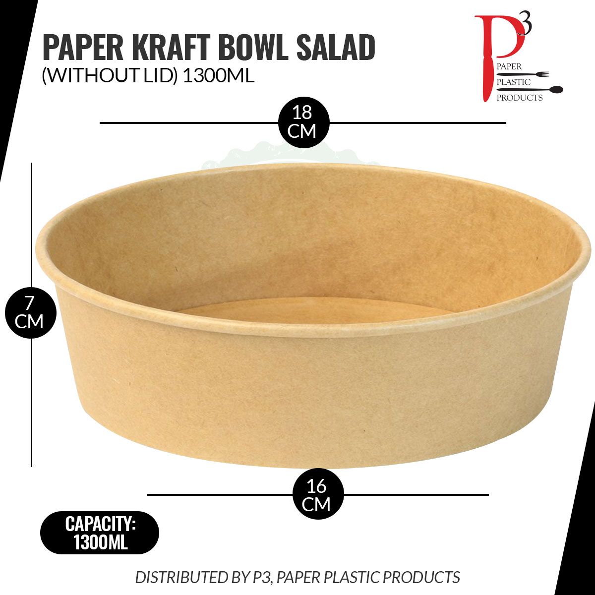 Soup Bowl 44oz (1300ml) Kraft Paper Eco-Island 6/50