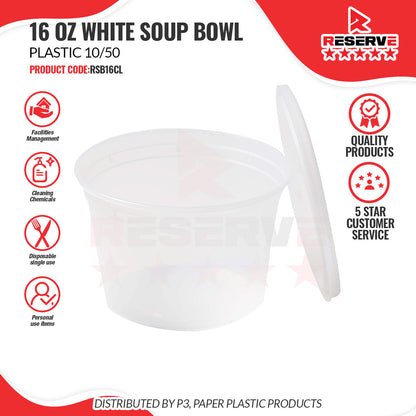 Soup Bowl P/Clr 32oz Reserve 10/50