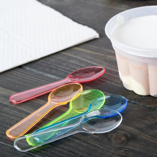 Spoon 3" Tasters Assorted neon