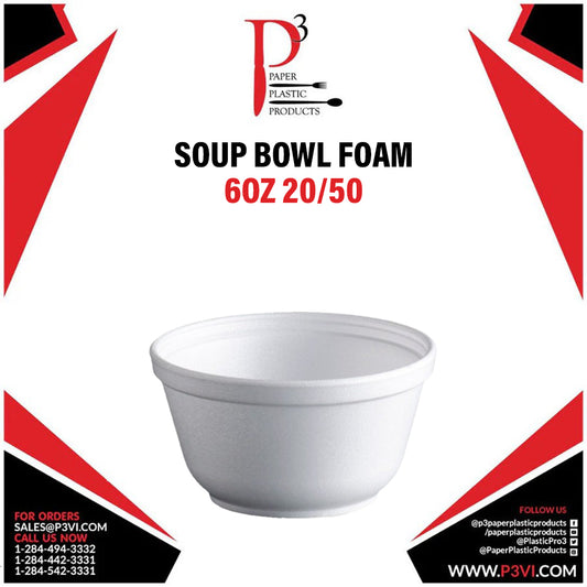 Soup Bowl Foam 6oz 20/50