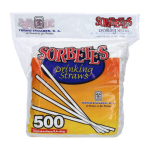 Straws-Wrapped Wht 7.5" T.E 24/500 |CW10006 |555050