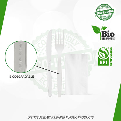 Wrapped Eco-Island Combo Knife, Fork & Napkin 5/100 | CWEC10000 | EIUC500