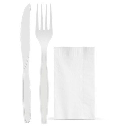 Wrapped Eco-Island Combo Knife, Fork & Napkin 5/100