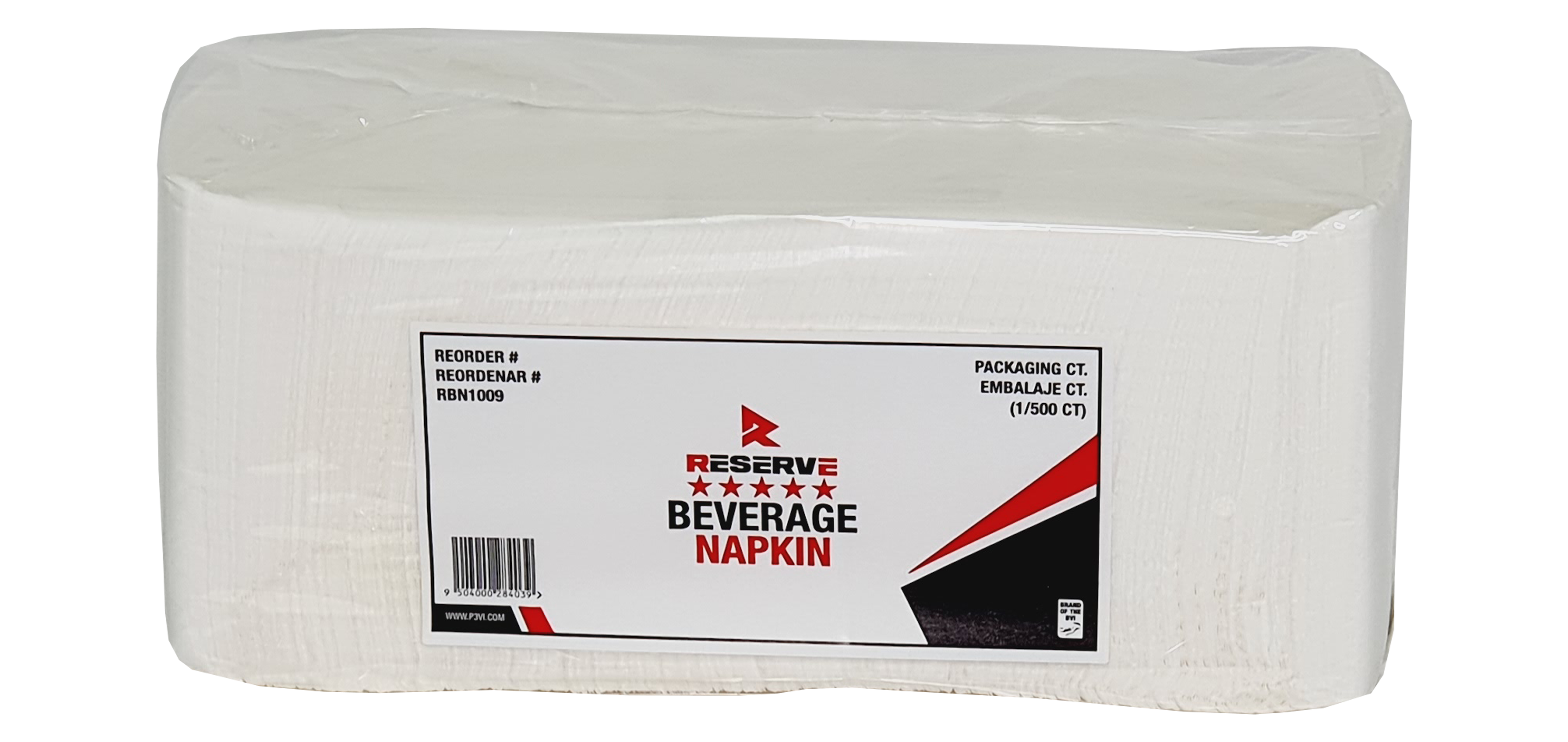 Beverage Napkins Wht 1Ply Reserve 8/500
