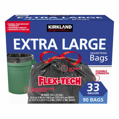 Garbage Bag 33 gal Blk KS 1/90 | GB10011 | 1300659