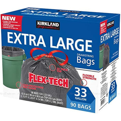Garbage Bag 33 gal Blk KS 1/90 | GB10011 | 1300659