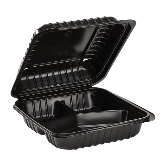 9x8 Clamshell Tray Tray 3 Div Reserve Blk 3/50