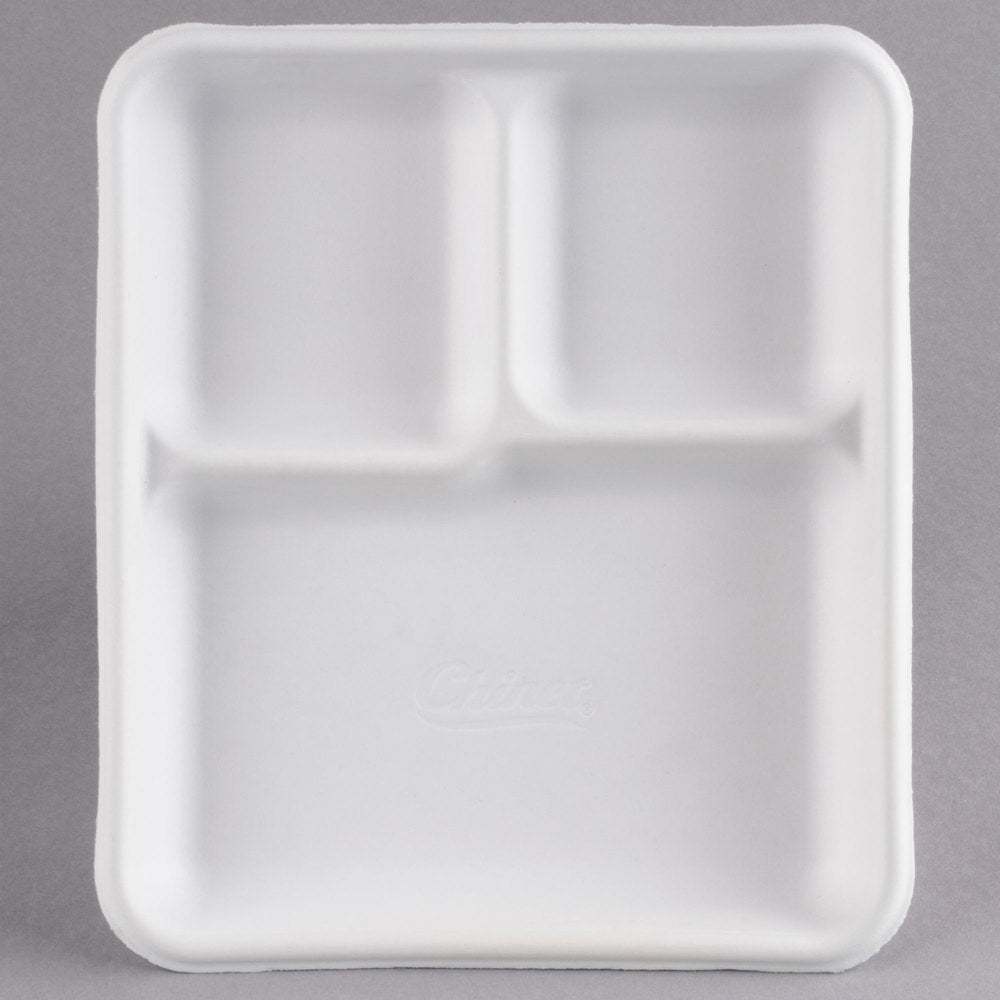 9x9 Foam Tray 3 Div 2/100. - P3, Paper Plastic Products Inc.