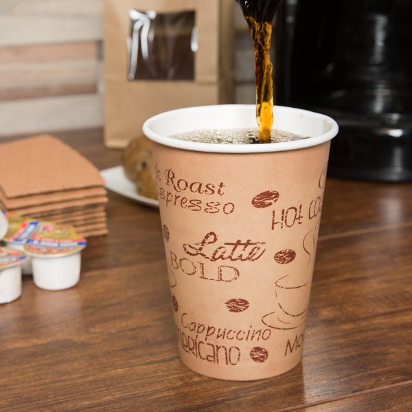 Copy of Choice 12 oz. Poly Paper Hot Cup with Cafe Design - 1000 / Case