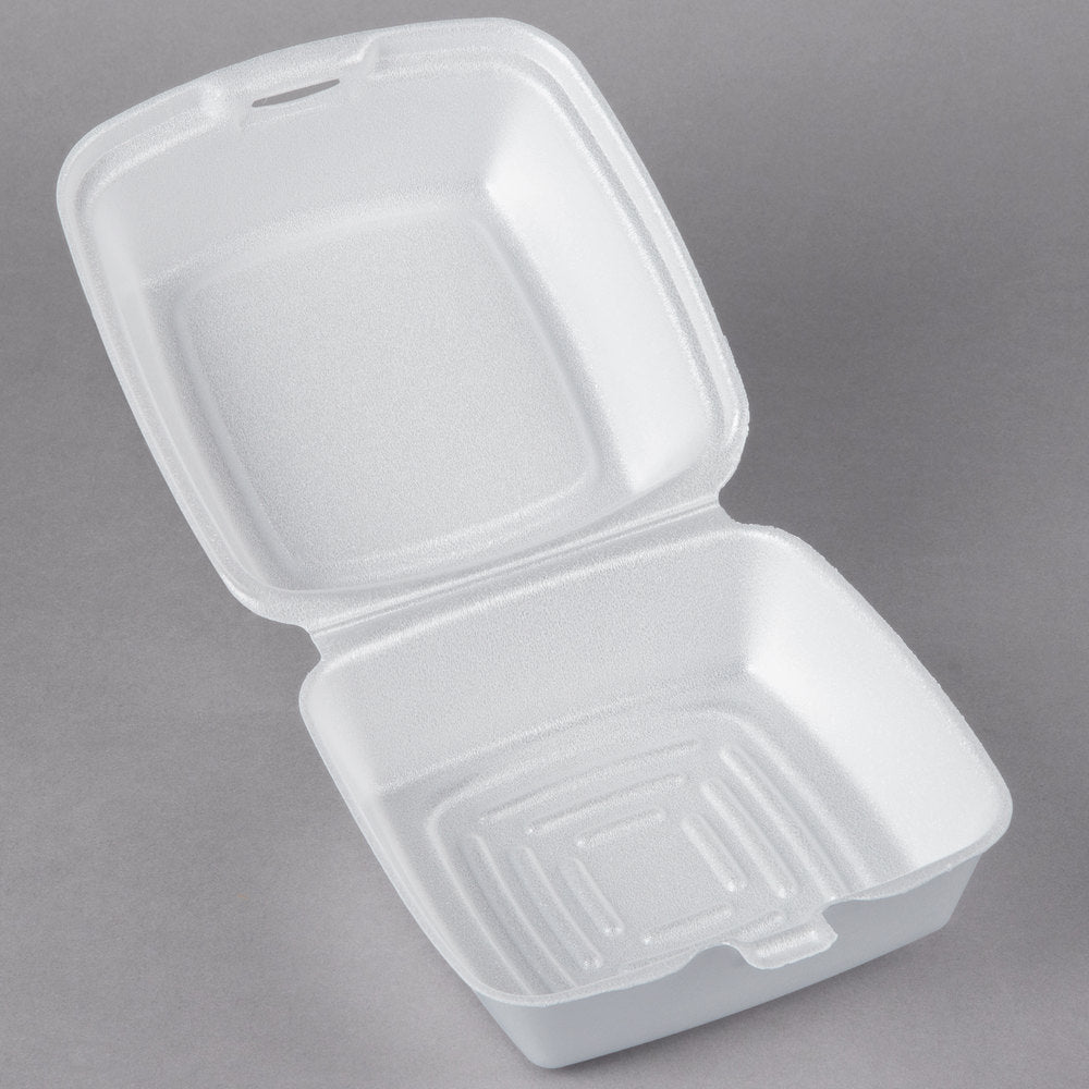 Tray - 3 Compartment Foam Tray w/ Hinged Lid, Food Service Distribution