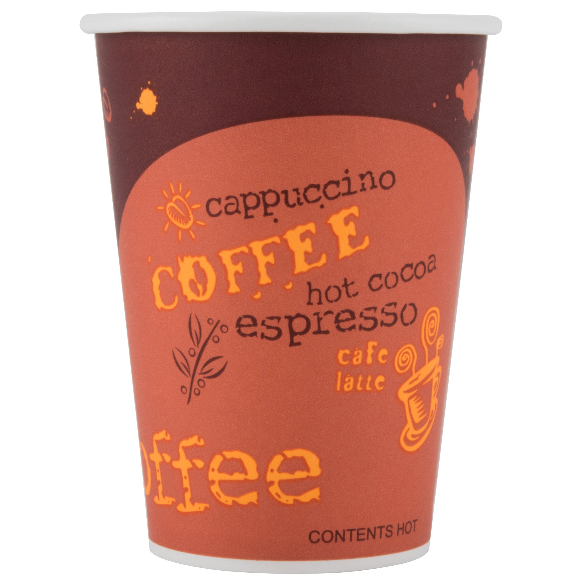 Choice 12oz Poly Paper Hot Cup with Coffee Design - 1000 / Case