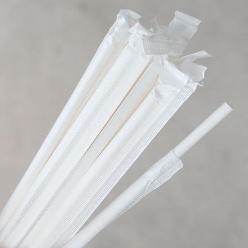 Paper Straw Wrapped White 4/800