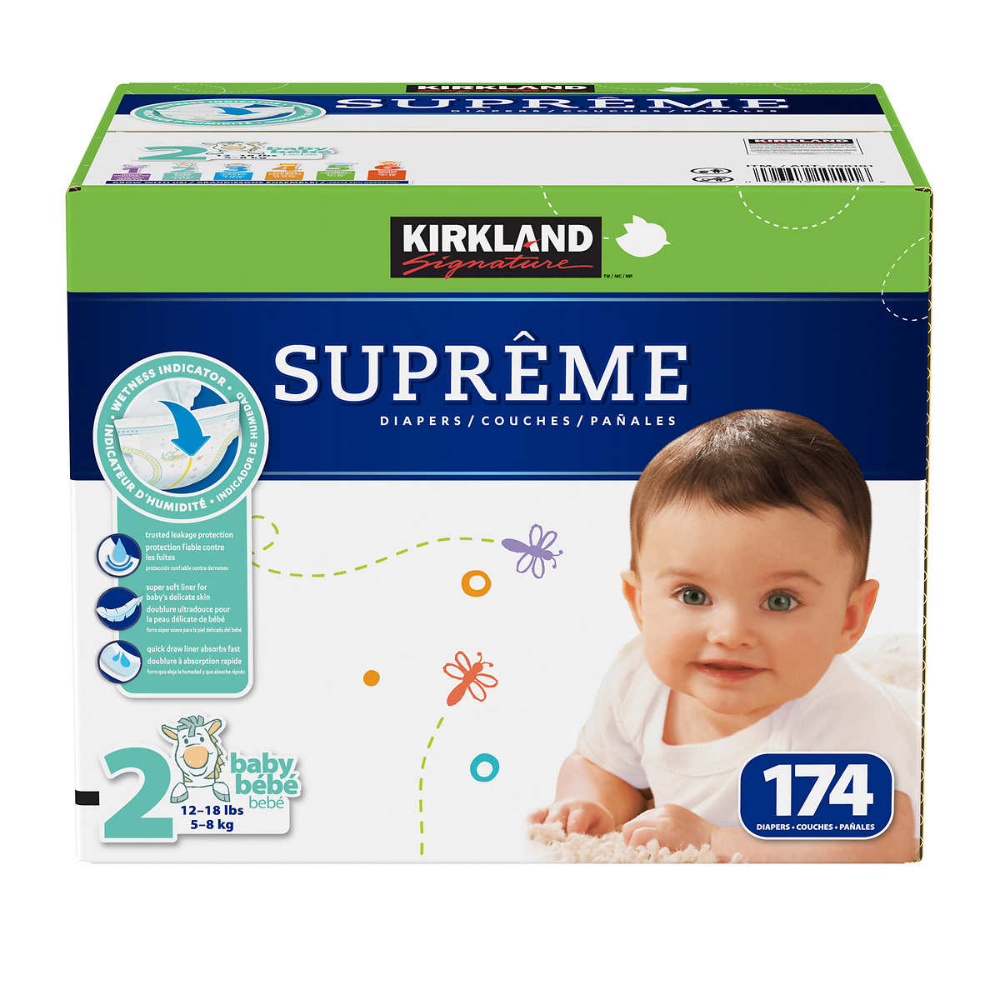 Diaper KS Supreme SZ 2 1/174ct - P3, Paper Plastic Products Inc.