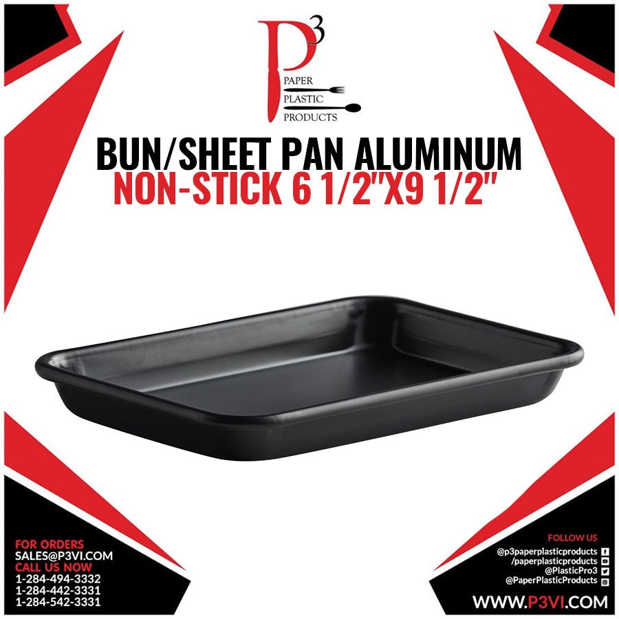 Bun/Sheet Pan Aluminum Non-Stick 6 1/2"x9 1/2" Baker's Mark 1/1