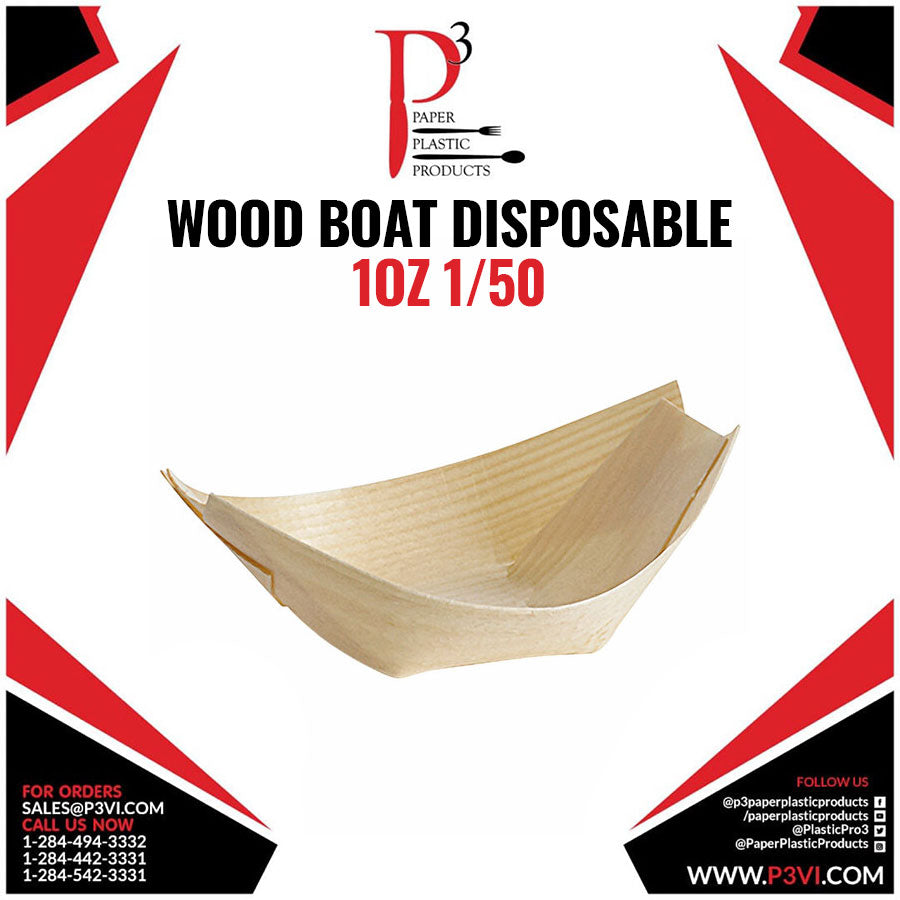 Wood Boat Disposable 1oz 1/50