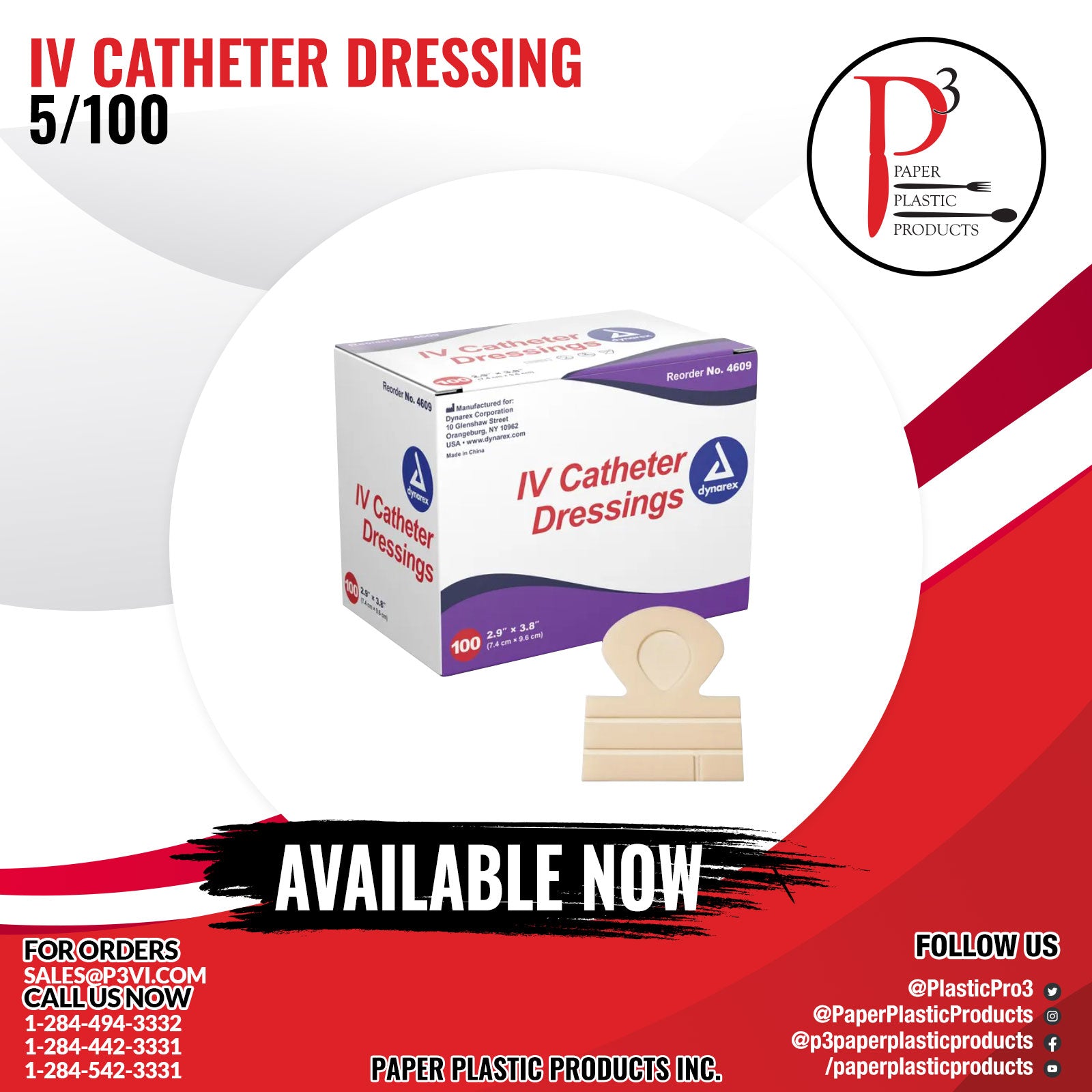 IV Catheter Dressing 5/100