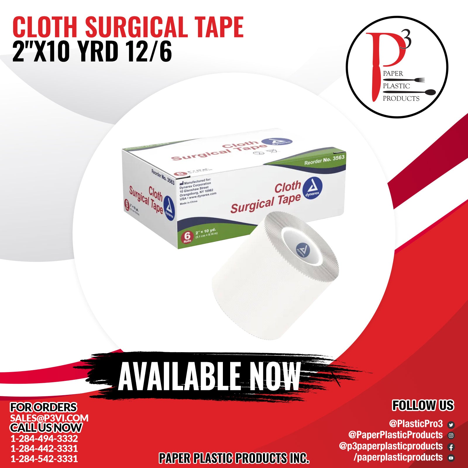 Cloth Surgical Tape 2"x10 yrd 12/6