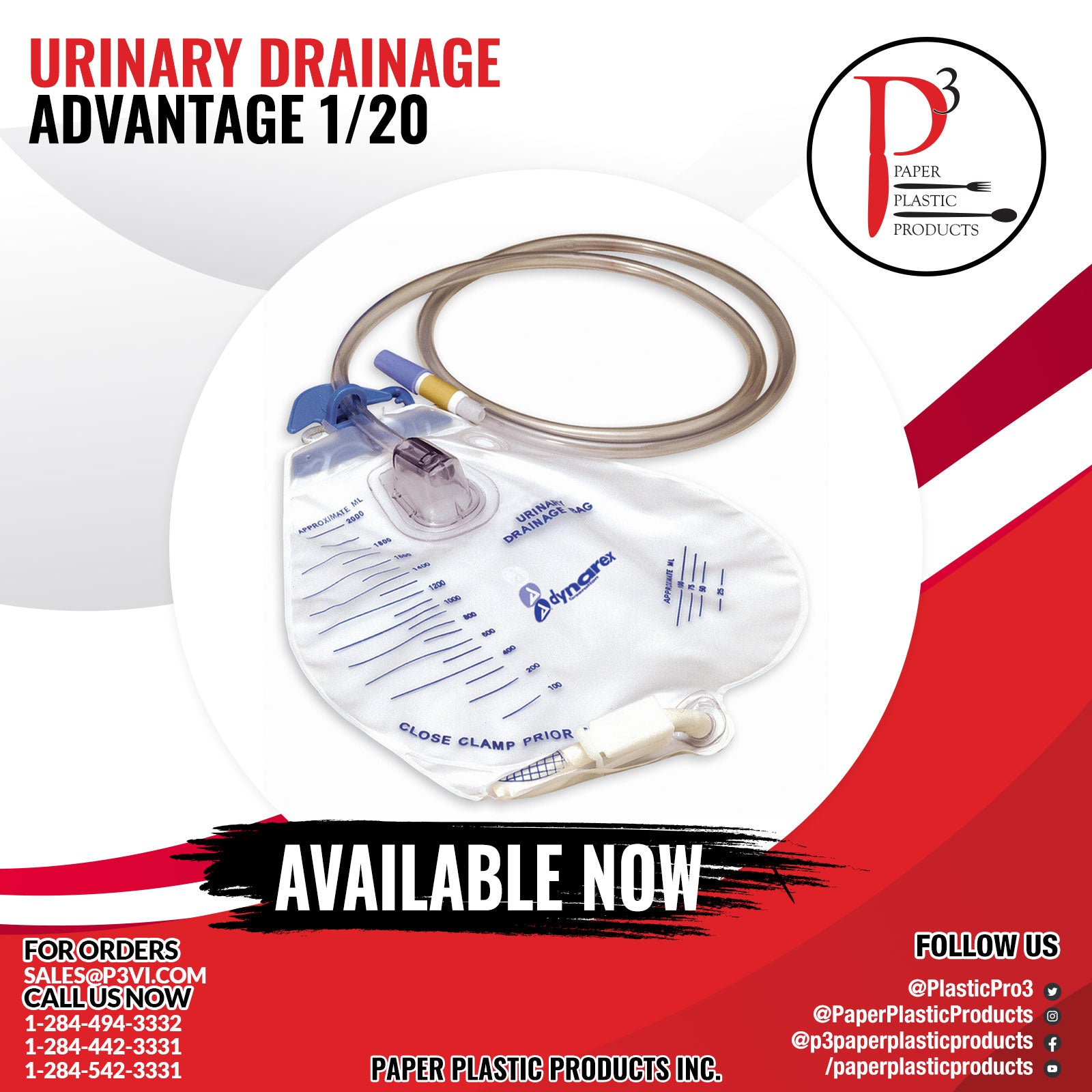 Urinary Drainage Bag Advantage 20/1