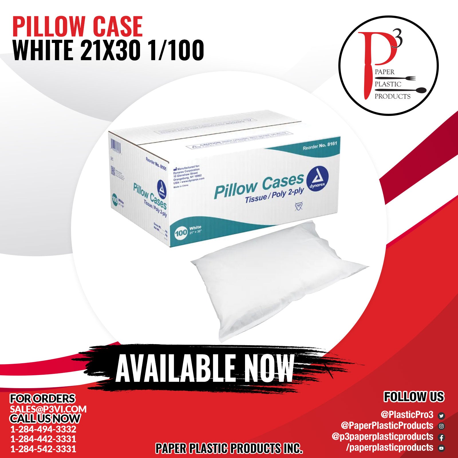 Pillow Case White 21x30 1/100